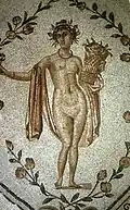 Le Printemps, détail de la Mosaïque du triomphe de Neptune et les quatre Saisons, IIe&nbsp;siècle, Musée national du Bardo, à Tunis.
