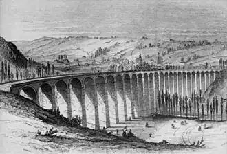 Le viaduc de Barentin après reconstruction.