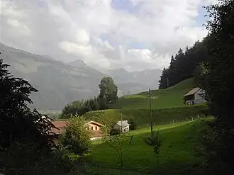 Vue de la vallée de l'Intyamon.