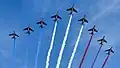 Vol en formation de la Patrouille de France.