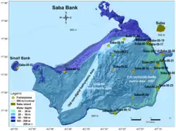 Relevé bathymétrique du banc avec les stations
