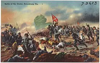 carte postale représentant la Bataille du cratère dont s'inspire l'album.