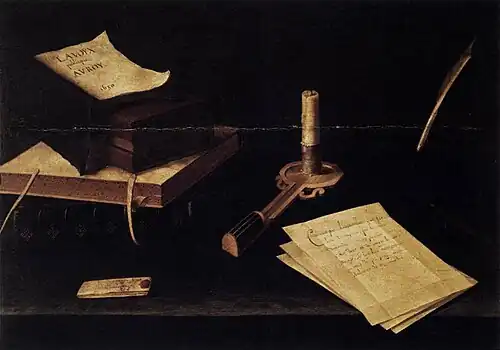 Nature morte à la chandelle, huile sur bois, 47 × 65 cm, Galerie Spada,Rome