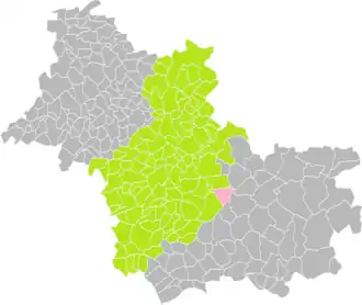 Bauzy dans l'arrondissement de rattachement en 2016.