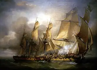 Combat de la Bayonnaise contre l'Embuscade, 1798, Louis-Philippe Crépin (Inv. 9 OA 17 D).