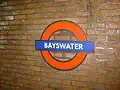 La rondelle de la station Bayswater.
