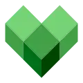 Le logo actuel: Il est censé représenter 3 blocs formant un cœur.