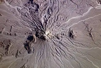 Vue satellite du mont Bazman.