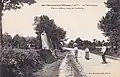Le menhir christianisé de la Pierre Longue au début du XXe siècle (carte postale Mary-Rousselière).