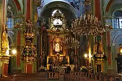 L'intérieur de l'église basilique Sainte Anne du XVIIIe&nbsp;siècle.