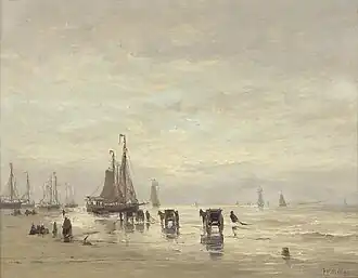 Plage avec des bateaux et des coquillages (seconde moitié du XIXe siècle), Amsterdam, Rijksmuseum.