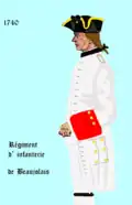 uniforme du régiment de Beaujolais de 1740 à 1749