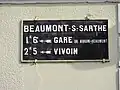 Plaque de cocher direction gare.