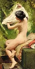 Beauté se préparant au bain