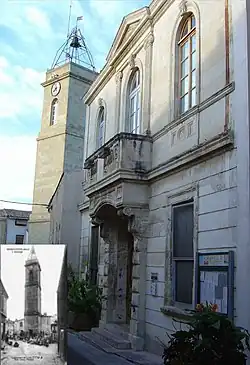 La mairie et l'horloge de 1900 à 2006.