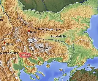 Carte de localisation du Belassitsa.