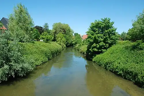 La Dyle à Louvain, après avoir franchi la grande écluse.