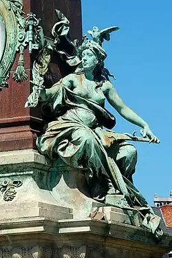 La Magistrature communale, 1897, détail de la fontaine Anspach, Bruxelles.