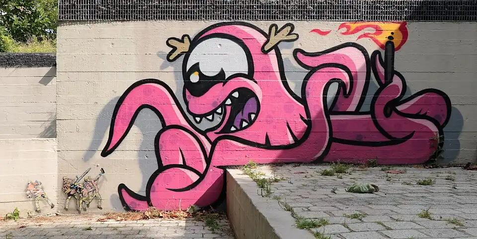 Les ouvriers et le monstre.