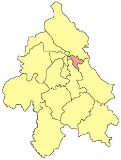 Localisation de la municipalité de Zvezdara dans la Ville de Belgrade