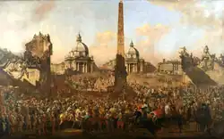 Bernardo Bellotto – Arrivée de l'ambassadeur Jerzy Ossoliński à Rome en 1633 (1779)