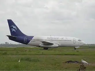 Un Boeing 737-200 de Bellview Airlines, semblable à celui impliqué dans l'accident.