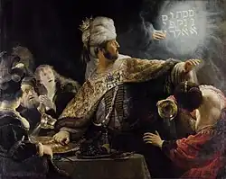 Le festin de Balthazar de Rembrandt.