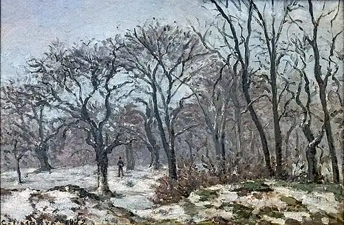 Bois de châtaigniers en hiver, Louveciennes par Camille Pissarro