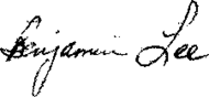 signature de Benjamin Whisoh Lee