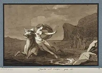L'Enlèvement d'Europe, encre et lavis, vers 1800-1805.