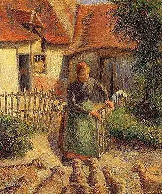 Bergère rentrant des moutons  (1886),Norman (Oklahoma), Fred Jones Jr. Museum of Art&nbsp;(en)