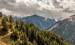 Vue des alentours du col de Tsa sèche.