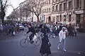 file d'attente peu après l'ouverture de la frontière berlinoise