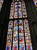 Verrière du chœur : la vie du Christ (1868, par L. Stantz)