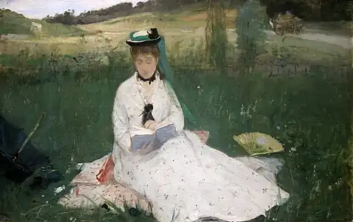 Edma Morisot lisantBerthe Morisot (1867)Cleveland Museum of Art.