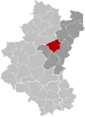 Situation de l'ancienne commune de Bertogne dans l'arrondissement de Bastogne et la province de Luxembourg