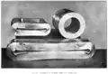 Essais réalisés sur des échantillons de tube de canon. La ténacité de l'acier Bessemer permet l'augmentation du calibre, tout en conservant une ductilité suffisante pour éviter l'éclatement du tube.