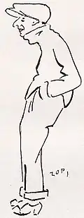 « Caricature de l’aviateur Gilbert par Zop ».