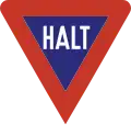 L'ancien panneau stop (1938–1953)