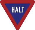 L'ancien panneau stop (1953–1956)