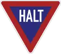 L'ancien panneau stop (1956–1971)