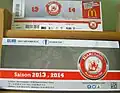 Billet de match avec son enveloppe en 2014 (Chalon -Strasbourg)