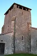 Le clocher-tour de l'église Saint-Laurent (nov.&nbsp;2011)