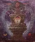 La Naissance du Bouddha, huile sur papier, photographie