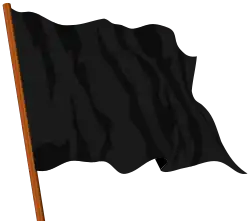 Dessin en couleurs, représentant un drapeau noir.