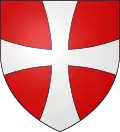 De gueules à la croix pattée d'argent.
