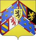 Philippe de Bourgogne : D'or aux armes de Bourgogne ployées en chevron brochant.
Blasonnement fautif ou ambigu&nbsp;: ployé.

.