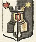Dessin d'époque de ses armes.