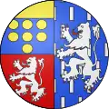 Armes de Yolande de Barbançon (Yolande de Werchin) (1520-1593), dame de Roubaix, épouse de Hugues II de Melun (1520 † 1553), 2e comte, puis 1er prince d'Épinoy (1545), seigneur d'Antoing