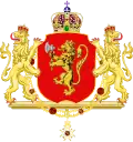 Armoiries des rois Oscar I et Charles XV jamais utilisées en Norvège.